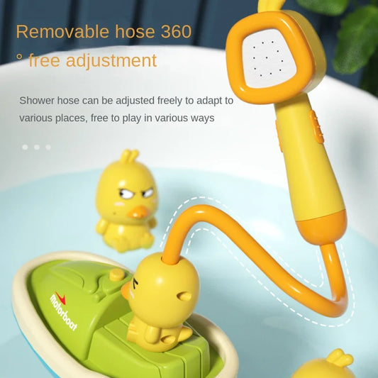 Juguetes de baño para bebés, pato eléctrico, rociador de agua