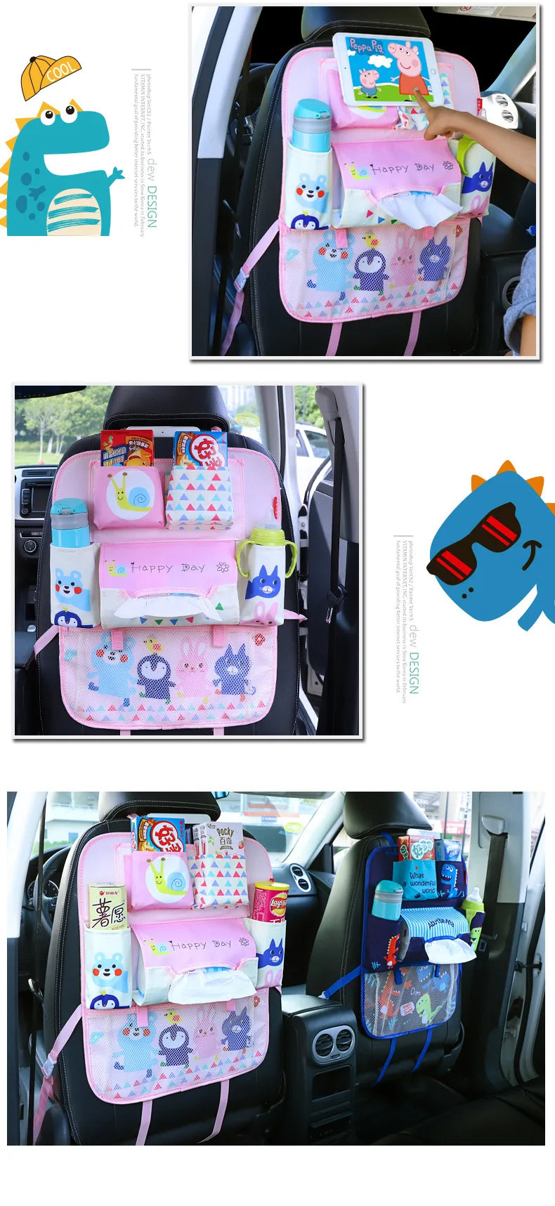 Bolsa de almacenamiento con respaldo para asiento de coche