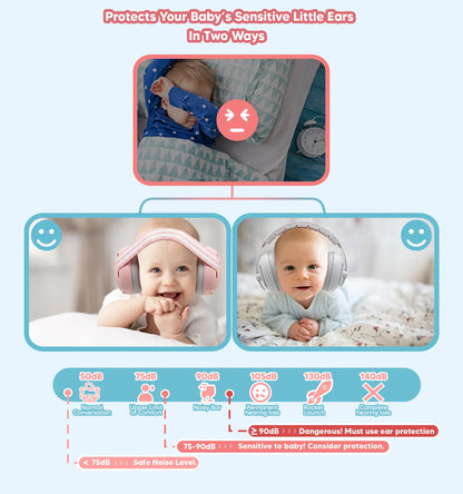 Diademas para Protección auditiva para bebés 2 en 1