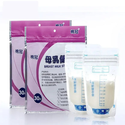 Bolsa de almacenamiento de leche materna para bebés de 250 ml 30 piezas