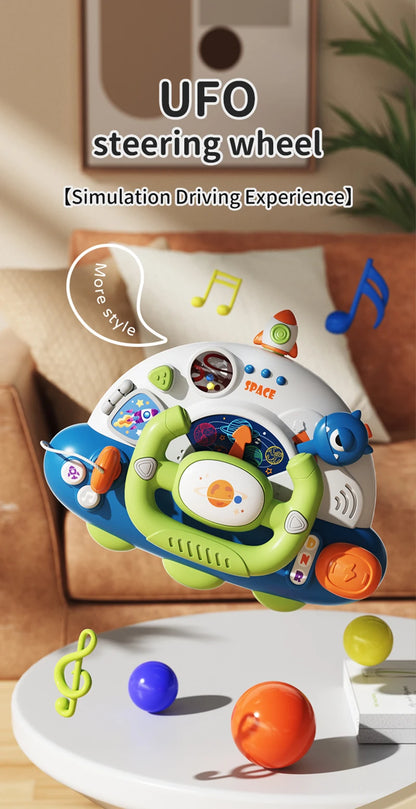 Tablero de actividades electrónico con volante Montessori para bebés