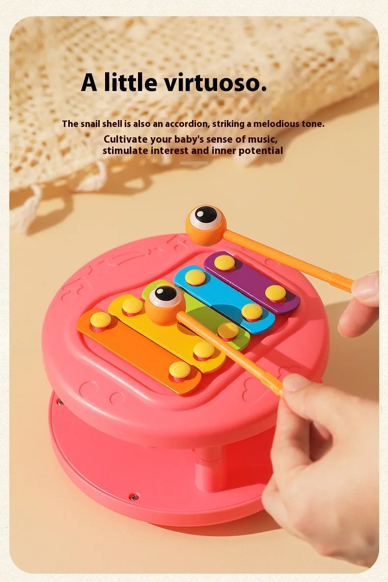 Juguete de cuerda deslizante para niños con forma de caracol para aprender a caminar, carro juguete de remolque