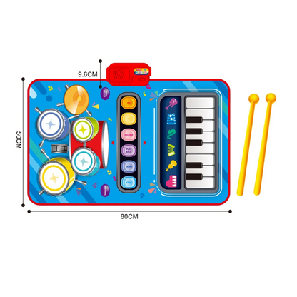 Alfombra musical electrónica multifuncional 2 en 1 para niños