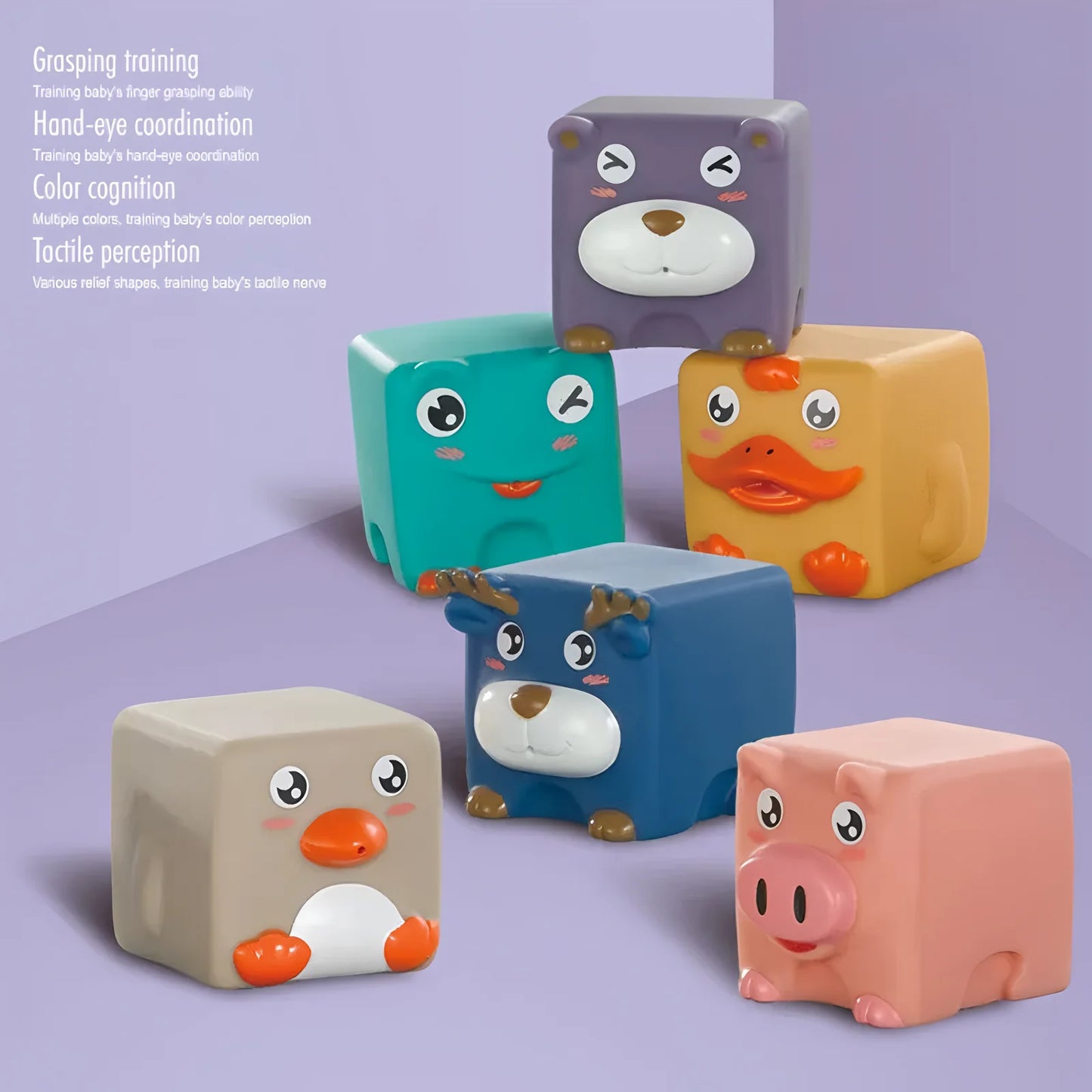 Bloques de construcción suaves para bebés, Cubos apilables