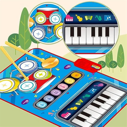Alfombra musical electrónica multifuncional 2 en 1 para niños