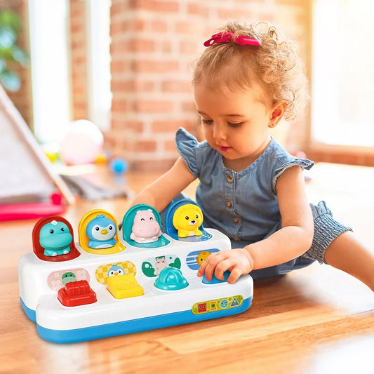 Juguete Montessori de causa y efecto de animales para bebés