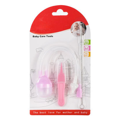 Aspirador Nasal de silicona para bebés de 3 piezas con pinzas y juego de cepillos