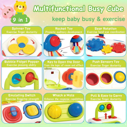 Cubo de actividades 9 en 1 para bebés juguete Montessori