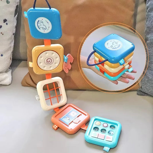 Cubo de actividades para bebés Juguete educativos Montessori 7 en 1. Cubo de actividades para bebés Juguete apilable