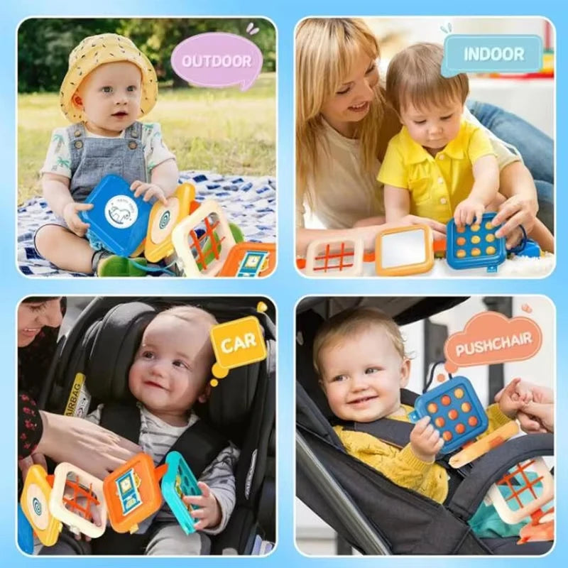 Cubo de actividades para bebés Juguete educativos Montessori 7 en 1. Cubo de actividades para bebés Juguete apilable