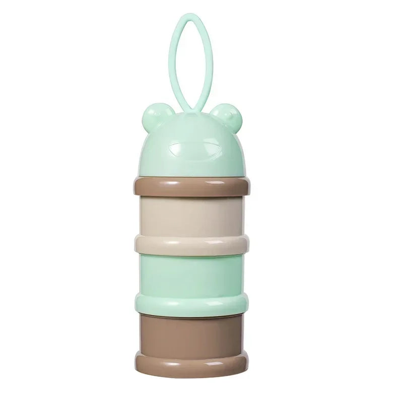 Dispensador de leche en polvo portátil giratoria 3 niveles