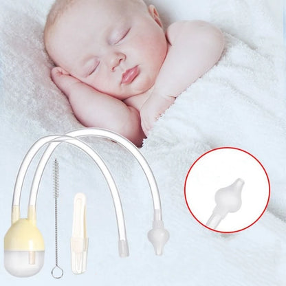 Aspirador Nasal de silicona para bebés de 3 piezas con pinzas y juego de cepillos