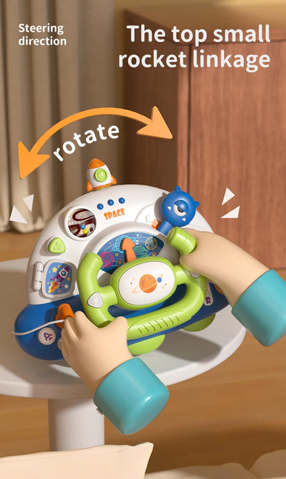 Tablero de actividades electrónico con volante Montessori para bebés