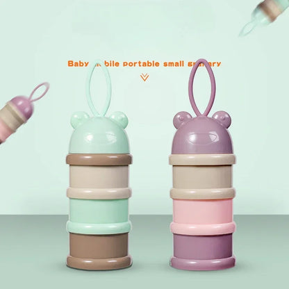 Dispensador de leche en polvo portátil giratoria 3 niveles