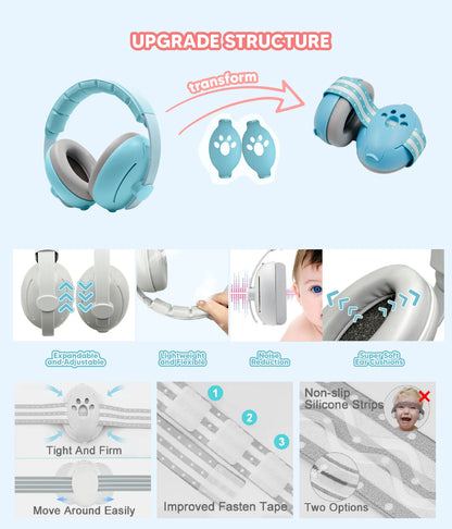 Diademas para Protección auditiva para bebés 2 en 1