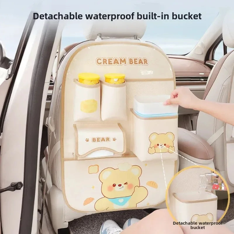 Organizador de Cuero para el respaldo del asiento trasero del auto