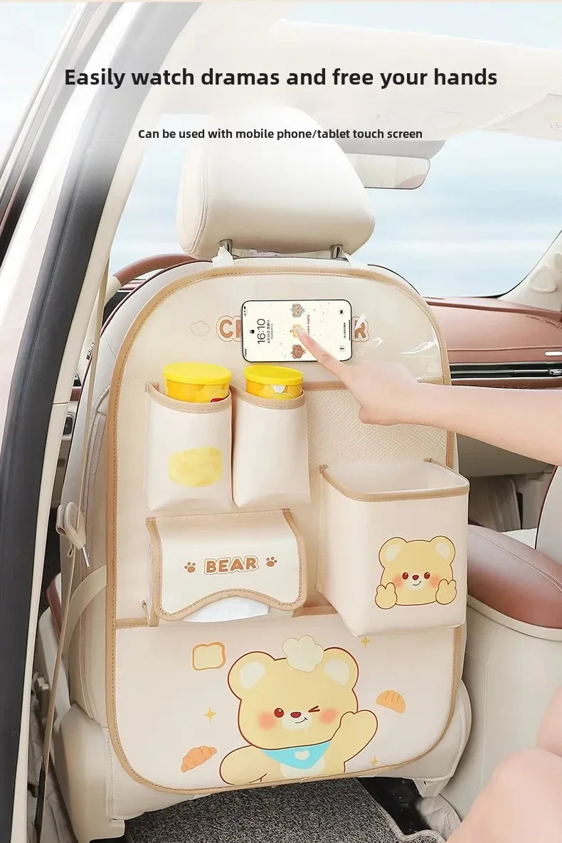 Organizador de Cuero para el respaldo del asiento trasero del auto