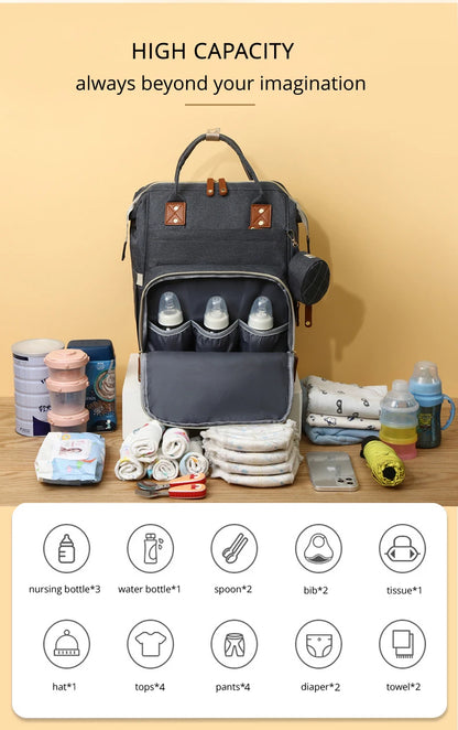 Bolsa de pañales Impermeable con porta USB de Gran capacidad