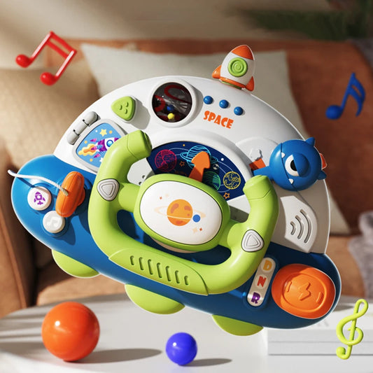 Tablero de actividades electrónico con volante Montessori para bebés