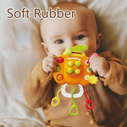 Juguete de arrastre y desarrollo sensorial, juguete de dentición con cuerda para tirar.