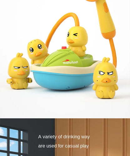 Juguetes de baño para bebés, pato eléctrico, rociador de agua