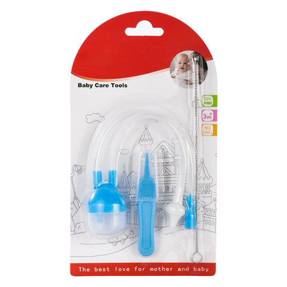 Aspirador Nasal de silicona para bebés de 3 piezas con pinzas y juego de cepillos