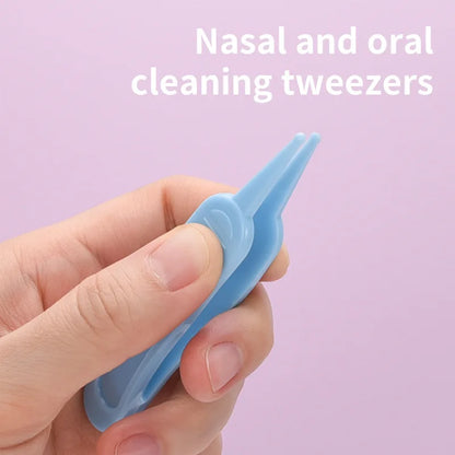 Aspirador Nasal de silicona para bebés de 3 piezas con pinzas y juego de cepillos