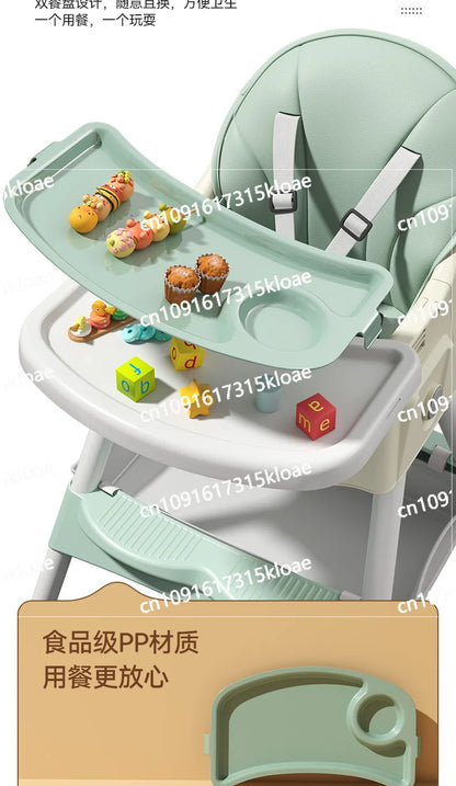 Silla de bebé plegable multifuncional para comer portátil