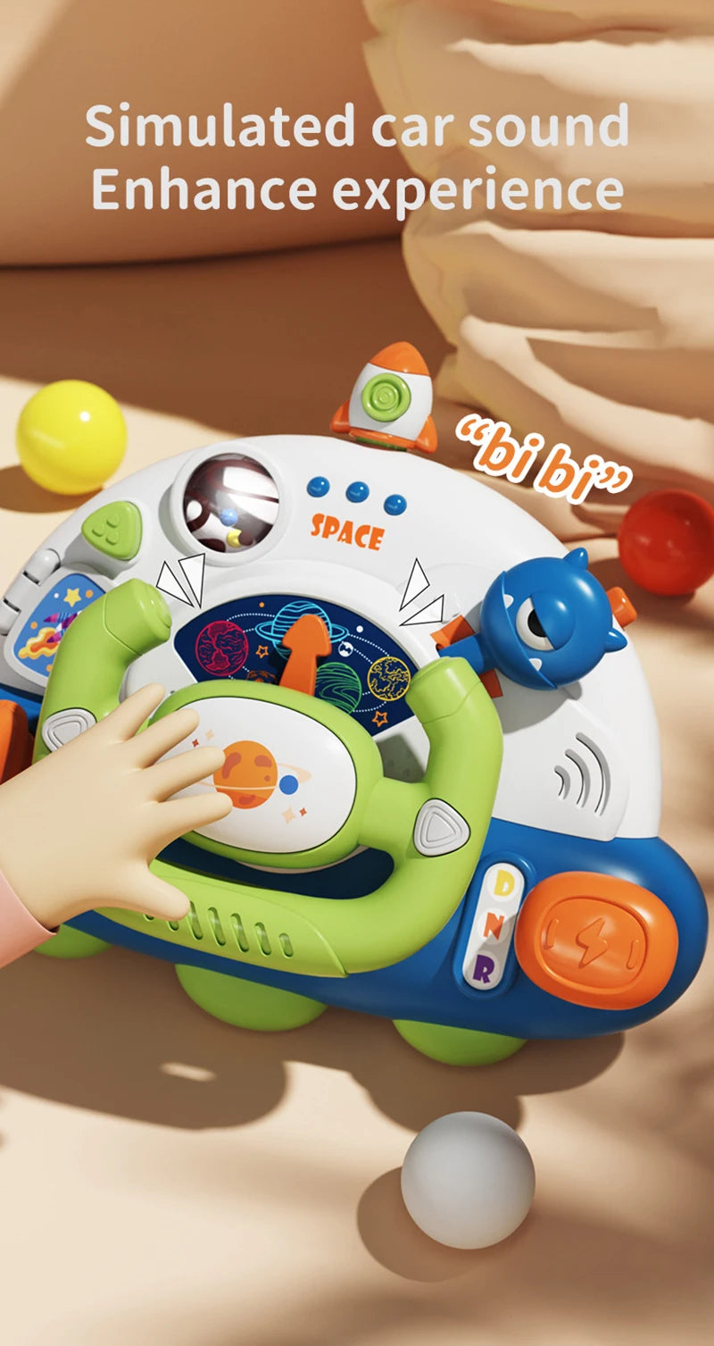 Tablero de actividades electrónico con volante Montessori para bebés