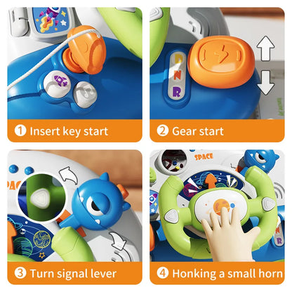 Tablero de actividades electrónico con volante Montessori para bebés