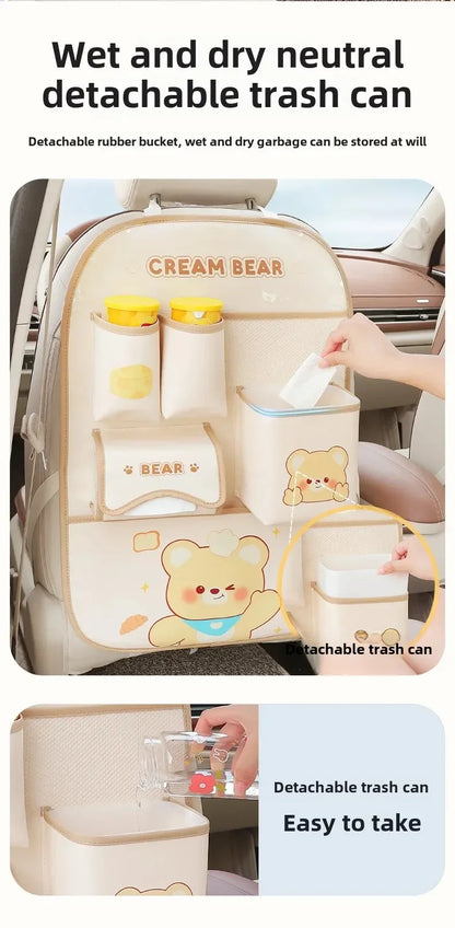 Organizador de Cuero para el respaldo del asiento trasero del auto