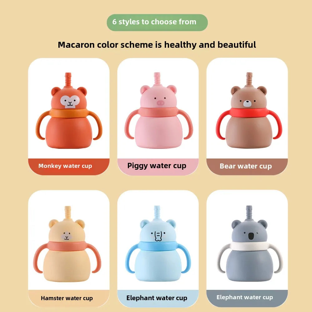 Vaso de Silicona con asas forma de animalitos