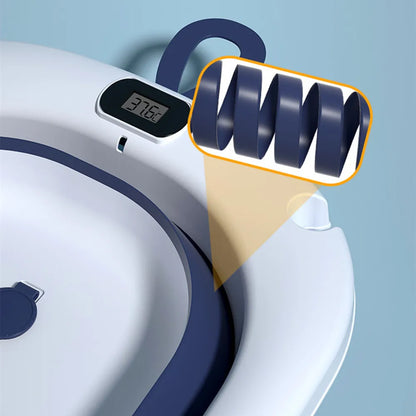 Bañera plegable con sensor de temperatura para bebés, bañera antideslizante