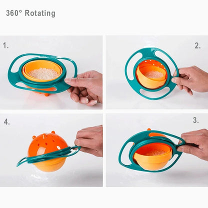 Cuencos Antiderrames Giratorio 360 grados con tapa