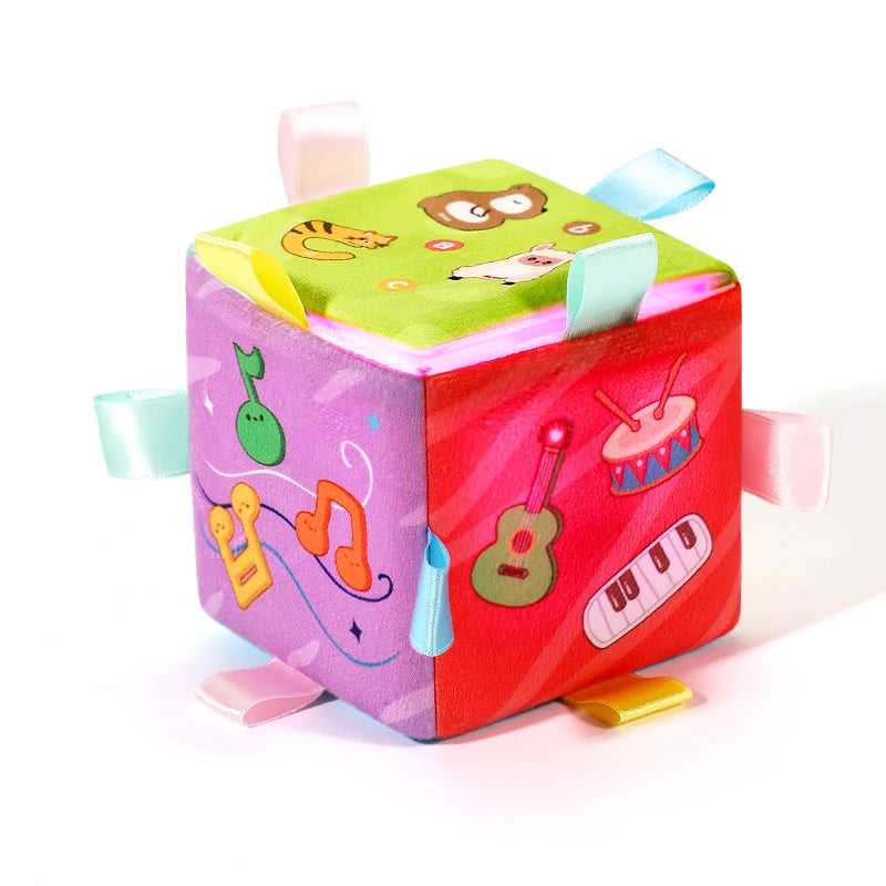 Cubo con luz y música para bebés, juguete educativo con sensor de gravedad, relajante