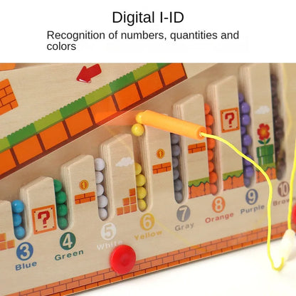 Laberinto magnético de colores y números, rompecabezas de madera, tablero de actividades, aprendizaje, juguetes para niños Montessori