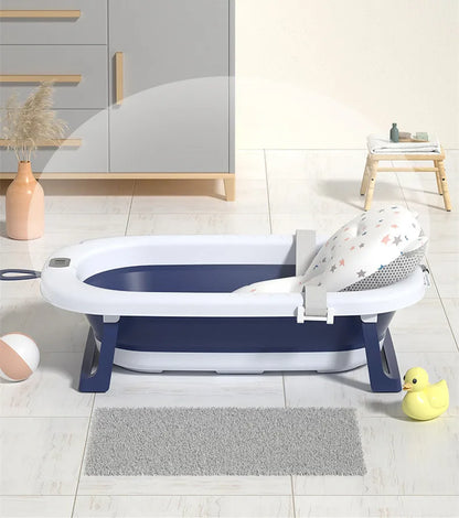 Bañera plegable con sensor de temperatura para bebés, bañera antideslizante